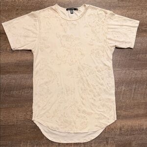 Rustic Dime Ivory Floral Short Sleeve Tee - Relaxed Fit